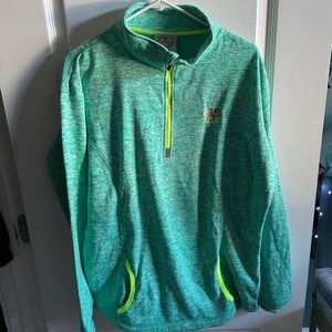 *NEW* Women’s Plus Size Ivory Ella Teal-Heather Quarter Zip Pullover